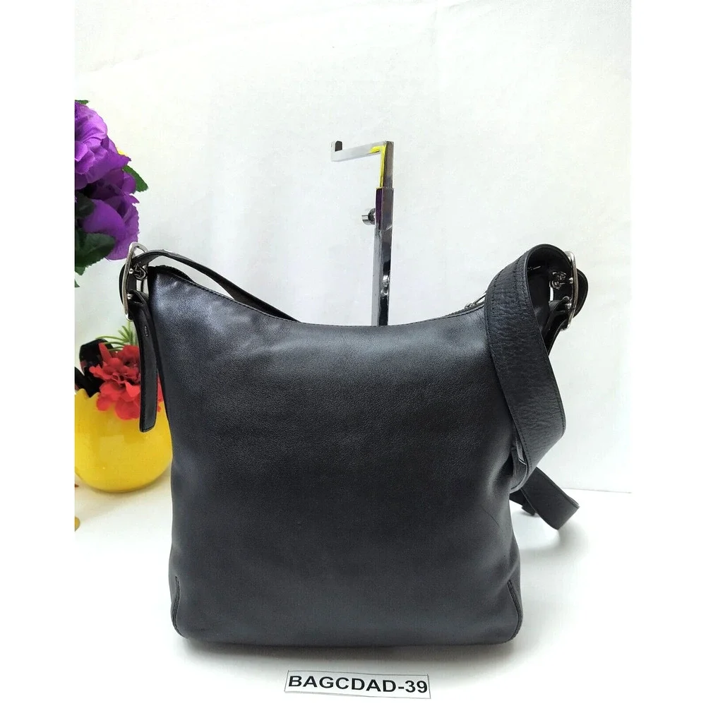 Coach Legacy Black Leather Zip Closure Convertible Crossbody Shoulder Bag - VTG